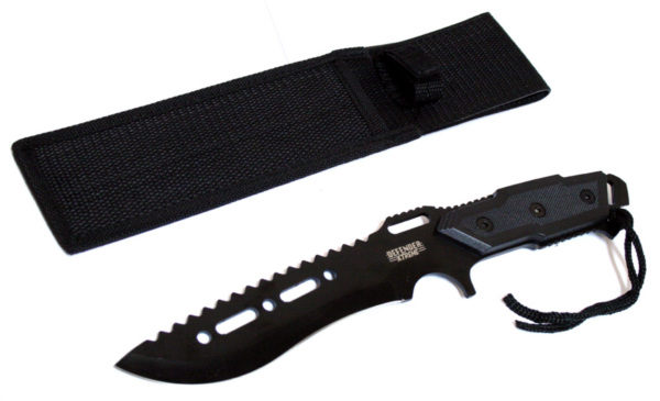 Defender Xtreme 12" Full Tang Silver Combat Ready Hunting Knife with Sheath