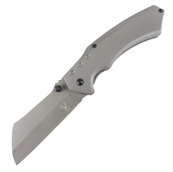 TheBoneEdge 7" Stainless Steel Spring Assisted Matte Grey Knife with Belt Clip